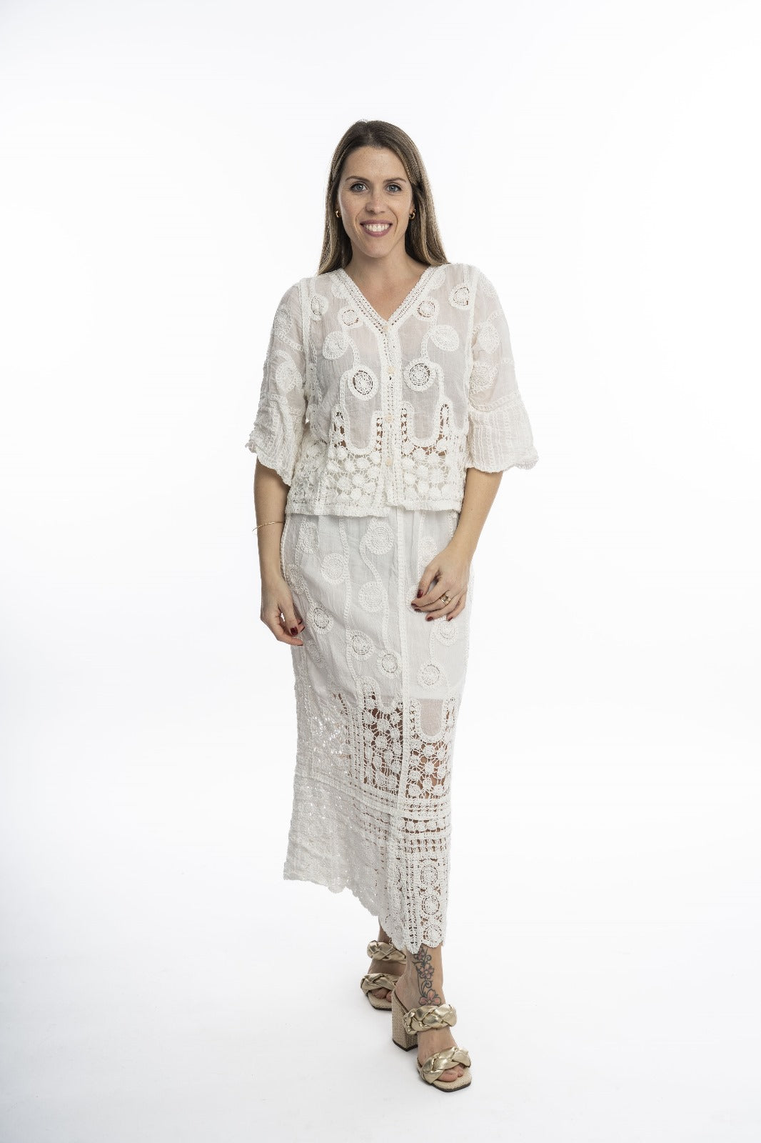 Conjunto crochet - Blusa y pollera