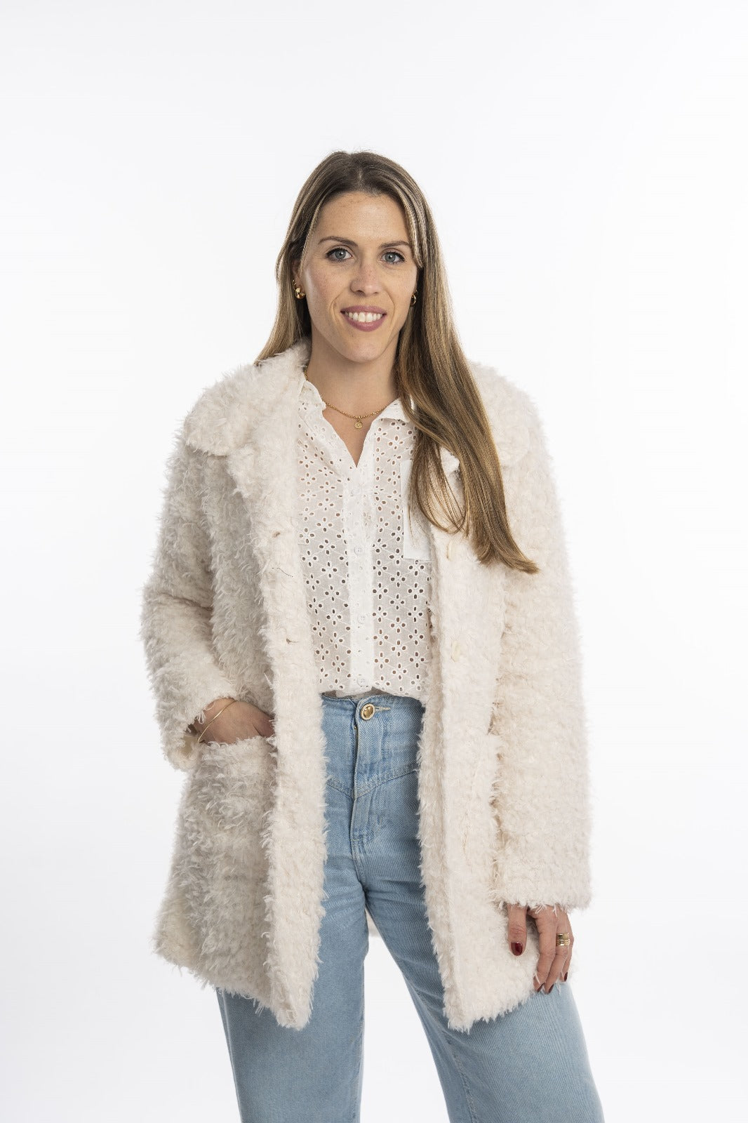 Tapado de piel con detalles print