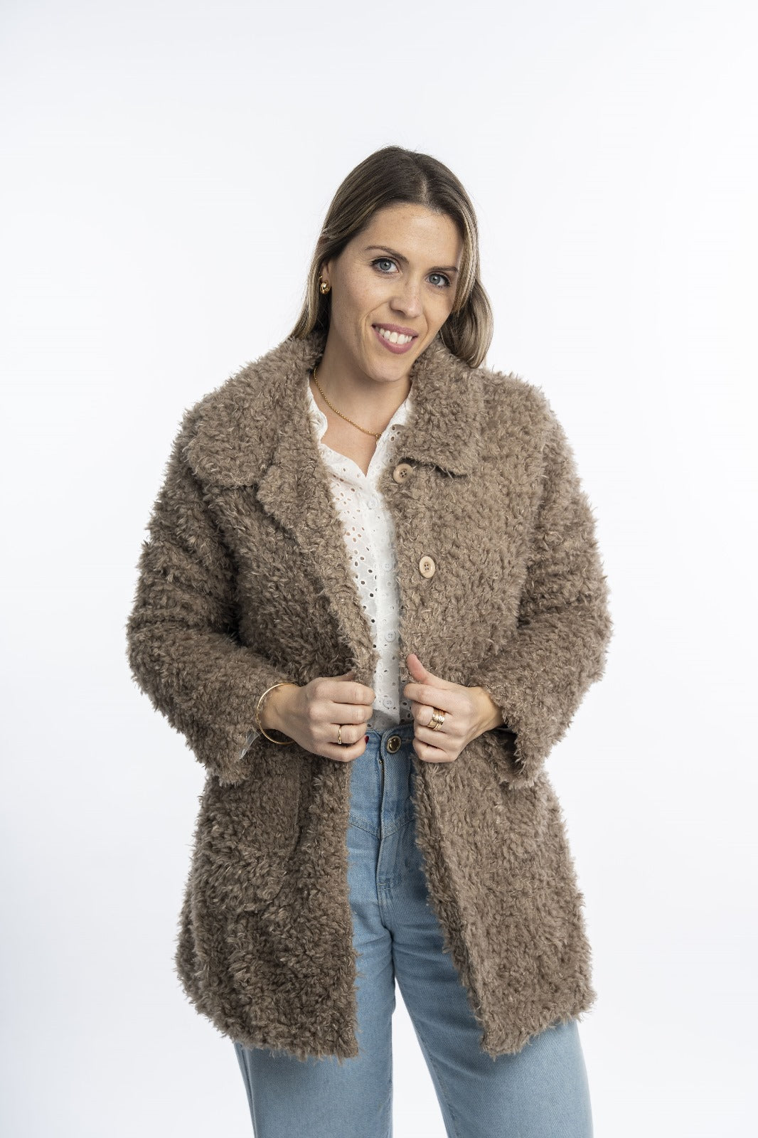 Tapado de piel con detalles print